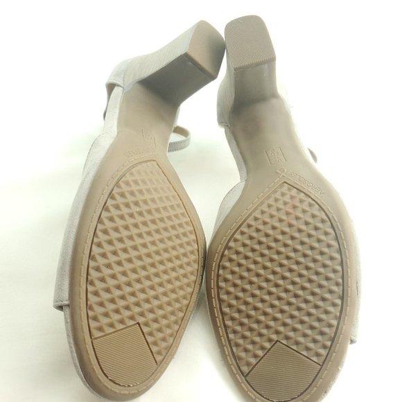 Aerosoles Womens Ooh La La Light Gray Suede Stacked Ankle Strap Block Heel Sz 11 - Picture 4 of 11